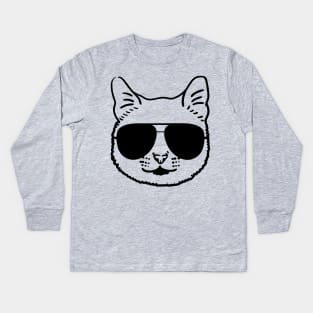 Cat Face Kids Long Sleeve T-Shirt